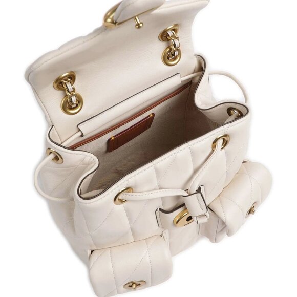 NWT ✅ COACH Tabby Backpack With Pillow Quilting CU076 CHALK ✨ NWTs - Picture 7 of 16